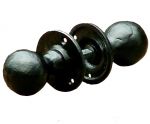 Rustic Round Door Knobs / Handles Black Cast Iron (37315)